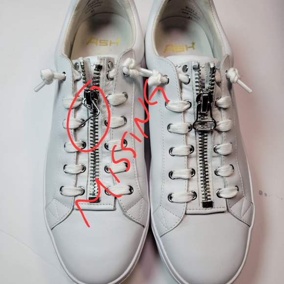 Ash Women's White Zipper Sneakers - Picture 6 of 6
